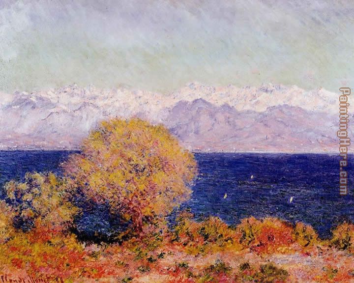 View of the Bay and Maritime Alps at Antibes painting - Claude Monet View of the Bay and Maritime Alps at Antibes art painting